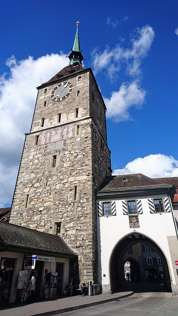 Stadttor Aarau mit Ein-Zeiger-Uhr