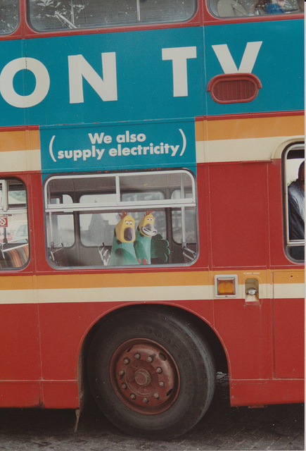 Creature Comforts characters on bus advert - 22 May 1993 (192-30A)