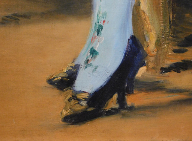 Detail of Nana by Manet in the Metropolitan Museum of Art, December 2023