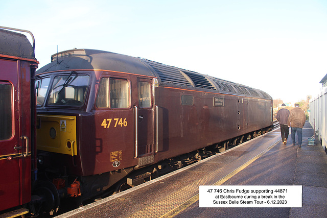 47 746 Chris Fudge on Sussex Belle tour at Eastbourne 6 12 2023