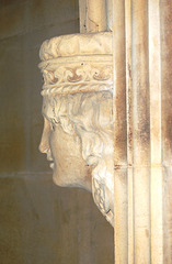 Detail of corbel, door surround, Watts Mausoleum, Ilam, Staffordshire