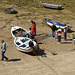 Fishermen and their boats at La Caleta Beach, Cadiz