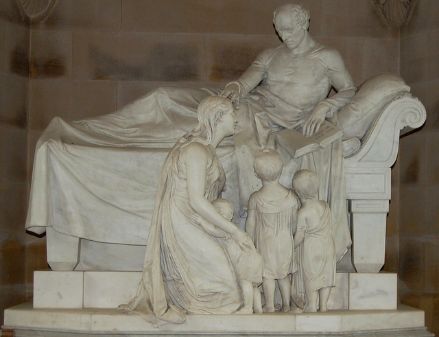 Detail of Memorial to David  Pike-Watts (d1831), Ilam, Staffordshire