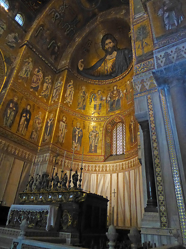 Montreale cathedral Sicily is filled with the finest of mosaics