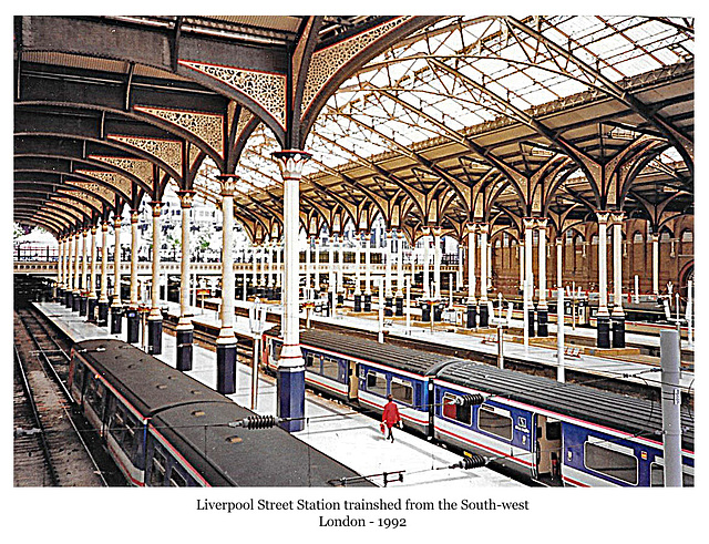 Trainshed from south west Liverpool Street Station - May 1992