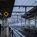 Railway tracks in the rain