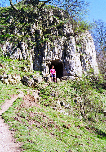 The Cave in the rocks opposite Stepping Stones on the River Dove