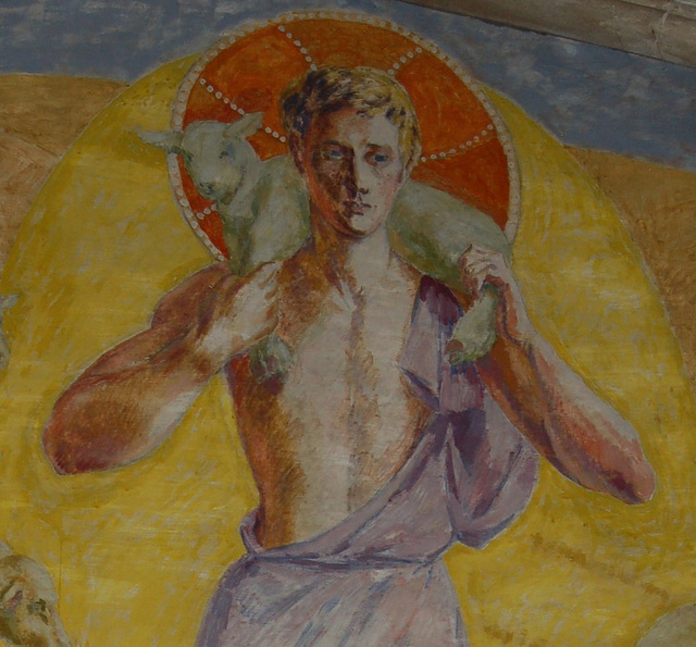 Christ The Shepherd (modelled on Paul Roche), Russell Chantry, Lincoln Cathedral