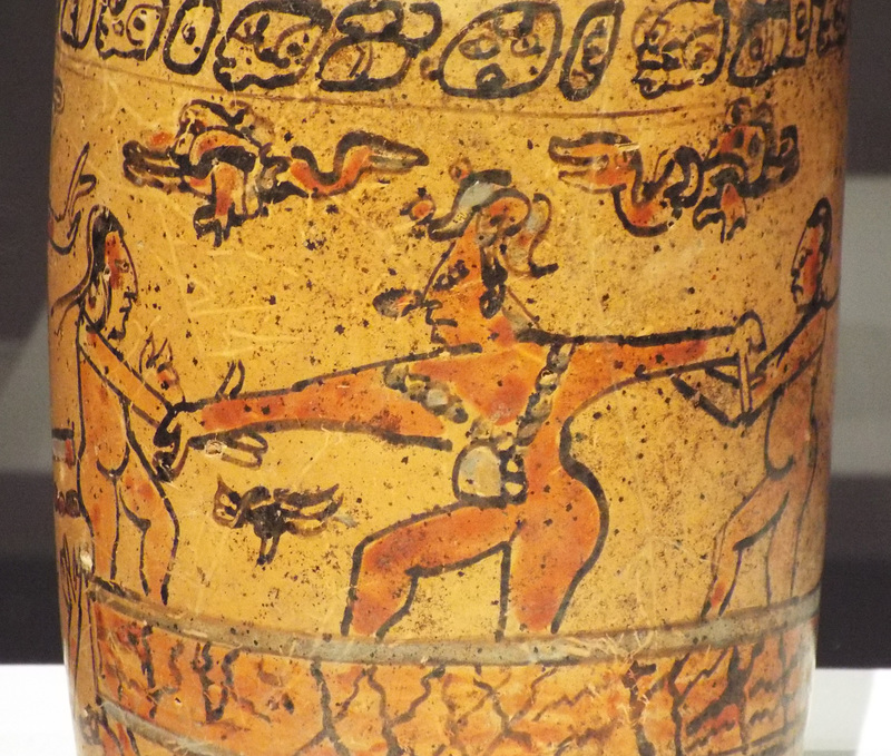 Detail of a Maya Vessel with the Maize God and a Mythological Scene in the Metropolitan Museum of Art, December 2022