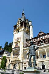 Monument to King Carol I of Romania at Peleș Castle in Sinaia