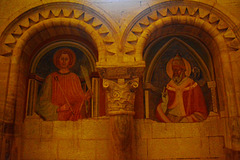 Italy, Toscana, Paintings on the Dungeons Wall of the Abbey of Sant'Antimo