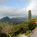 Greece, Western Coast of the Island of Kerkyra (Corfu) from Sunset Cafe Balcony