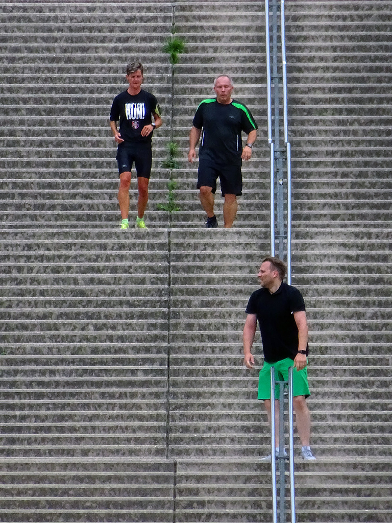 jogging on the Wilhelmina stair,  Landgraaf _Netherlands