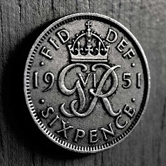 Macro six penny bit
