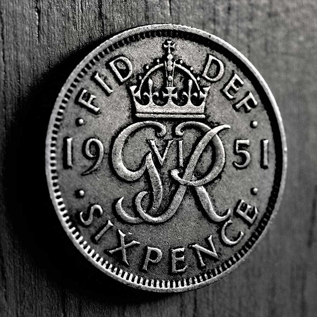 Macro six penny bit