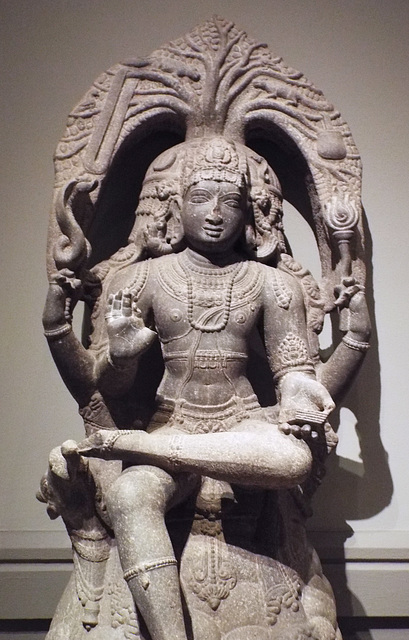 Detail of Shiva Dakshinamurti in the Metropolitan Museum of Art, August 2023