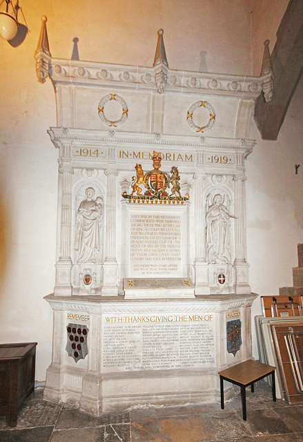 First World War Memorial, Great Malvern Priory, Worcestershire