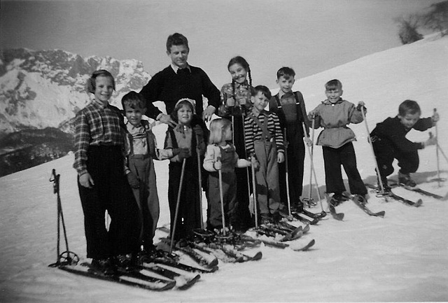 Skikurs am Bichlhof  im Winter 1953