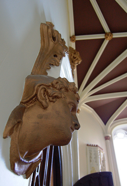 Detail in Entrance Hall within the remaining wing of Ilam Hall, Staffordshire