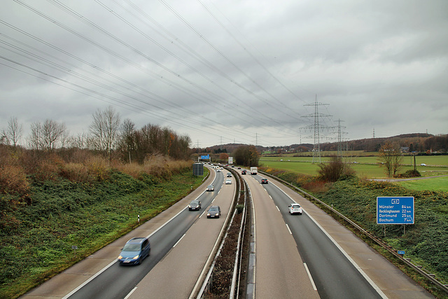 Blick auf die Autobahn A43 (Witten-Heven) / 7.12.2019