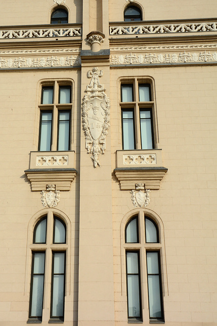 Romania, Iași, Windows of the Palace of Culture