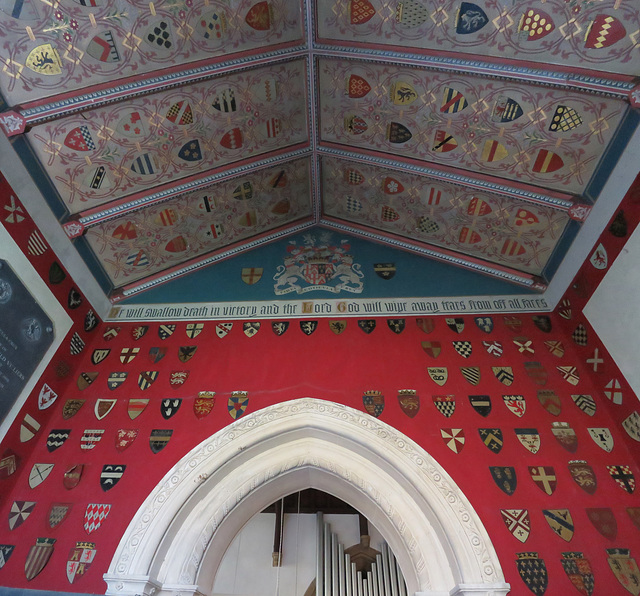 middleton stoney church, oxon mid C19 heraldry in jersey mausoleum chapel