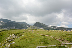 Bulgaria, Wooden Fence Marking the Upper Trail in the Circus of "Rila Lakes"