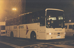 Harris Coaches (Eurolines contractor) K95 GEV at Dover - 1 Feb 1993 (184-24)