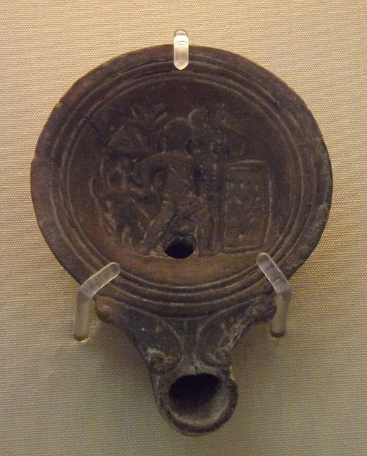 Aeneas Leaves Troy Terracotta Lamp in the British Museum, May 2014