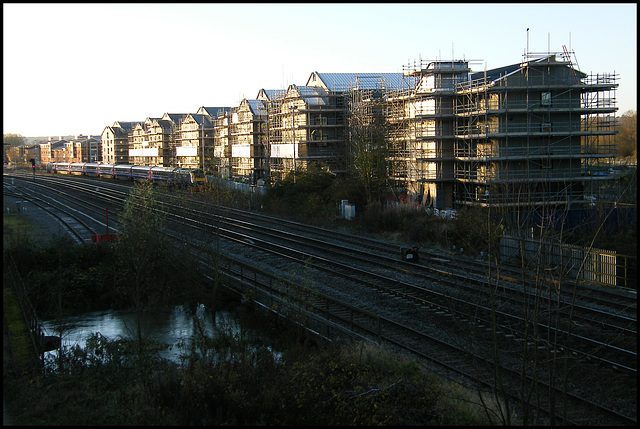 new flats by the railway line