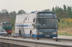 Cambridge Coach Services F425 DUG on the M25 Motorway - 27 April 1992