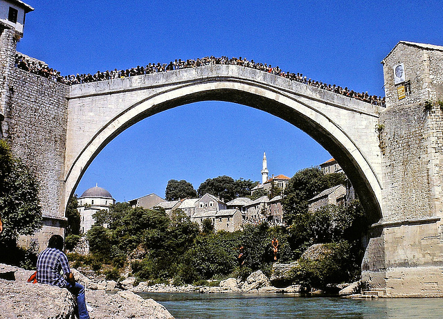 Mostar (BiH, ex Yougoslavie) 9 août 1980. (Diapositive numérisée).