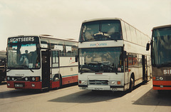 MTL HIL 5698 and Harris Coaches (Eurolines) 9242 FH (C400 JOO) at RAF Mildenhall – 27 May 1995 (267-34A)