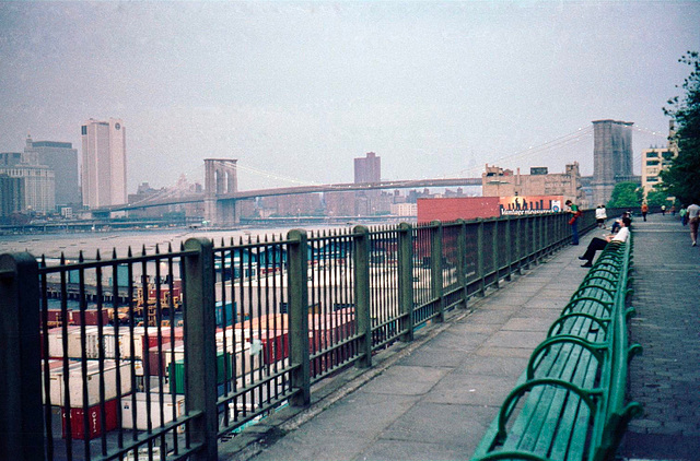 Brooklyn Bridge from Brooklyn Heights (Scan from June 1981)