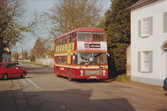 Eastern Counties VR196 (TEX 406R) in Barton Mills – April 1991 (139-2) (See inset photo)