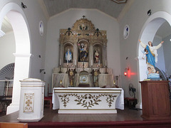 Looking at the altar.