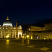 Roma, San Pietro square by night with the moon