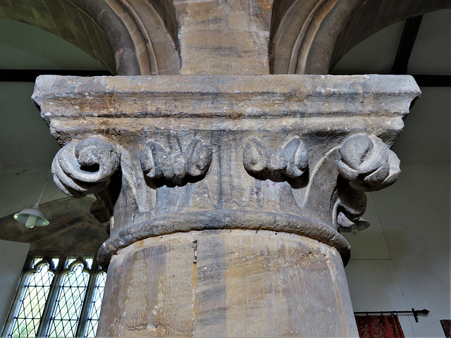 middleton stoney church, oxon late c12 north arcade capital, (21)