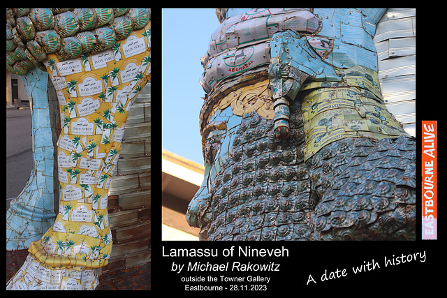 Lamassu of Nineveh - a date with history - outside the Towner - Eastbourne  - 28 11 2023