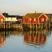 Evening at Reine with rorbu houses of small Andøya island