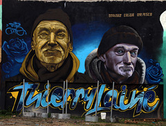 Un hommage à Thierry Lainé , artiste connu des Streets-artists et décédé . Spot 13 à Paris .