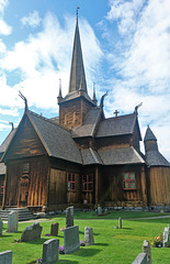 Stabkirche in Lom, Norwegen
