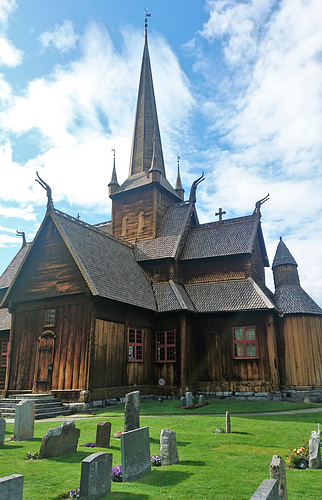 Stabkirche in Lom, Norwegen