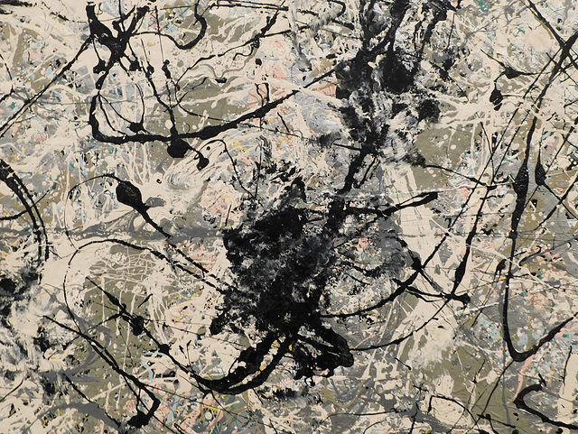 Detail of Number 28, 1950 by Jackson Pollock in the Metropolitan Museum of Art, January 2019