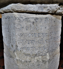 middleton stoney church, oxon, c17 inscription on the stem claiming that edward the confessor was baptised in it in the king's chapel islip