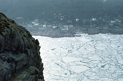 Ice fills the Narrows, St, John's Newfoundland