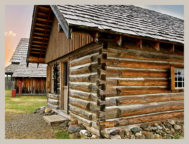 Log building at the 108 Mile Ranch.