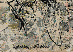 Detail of Number 28, 1950 by Jackson Pollock in the Metropolitan Museum of Art, January 2019