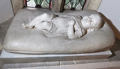 chilton foliat church, wilts c19 tomb francis popham +1861 effigy of baby by his mother elizabeth  (2)