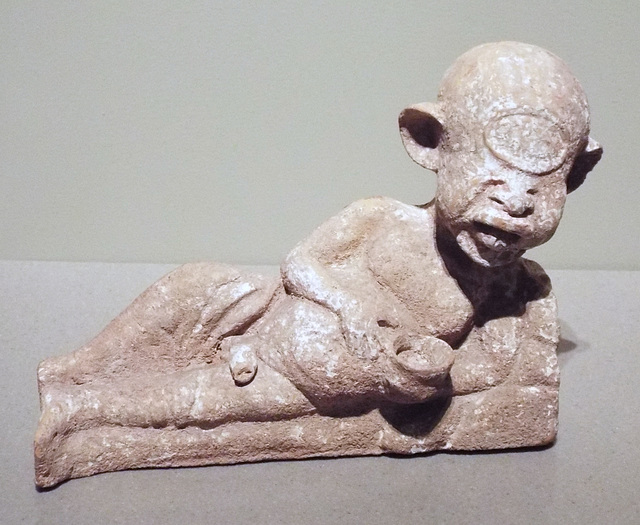 Terracotta Statuette of Polyphemus Reclining and Drinking in the Boston Museum of Fine Arts, January 2018